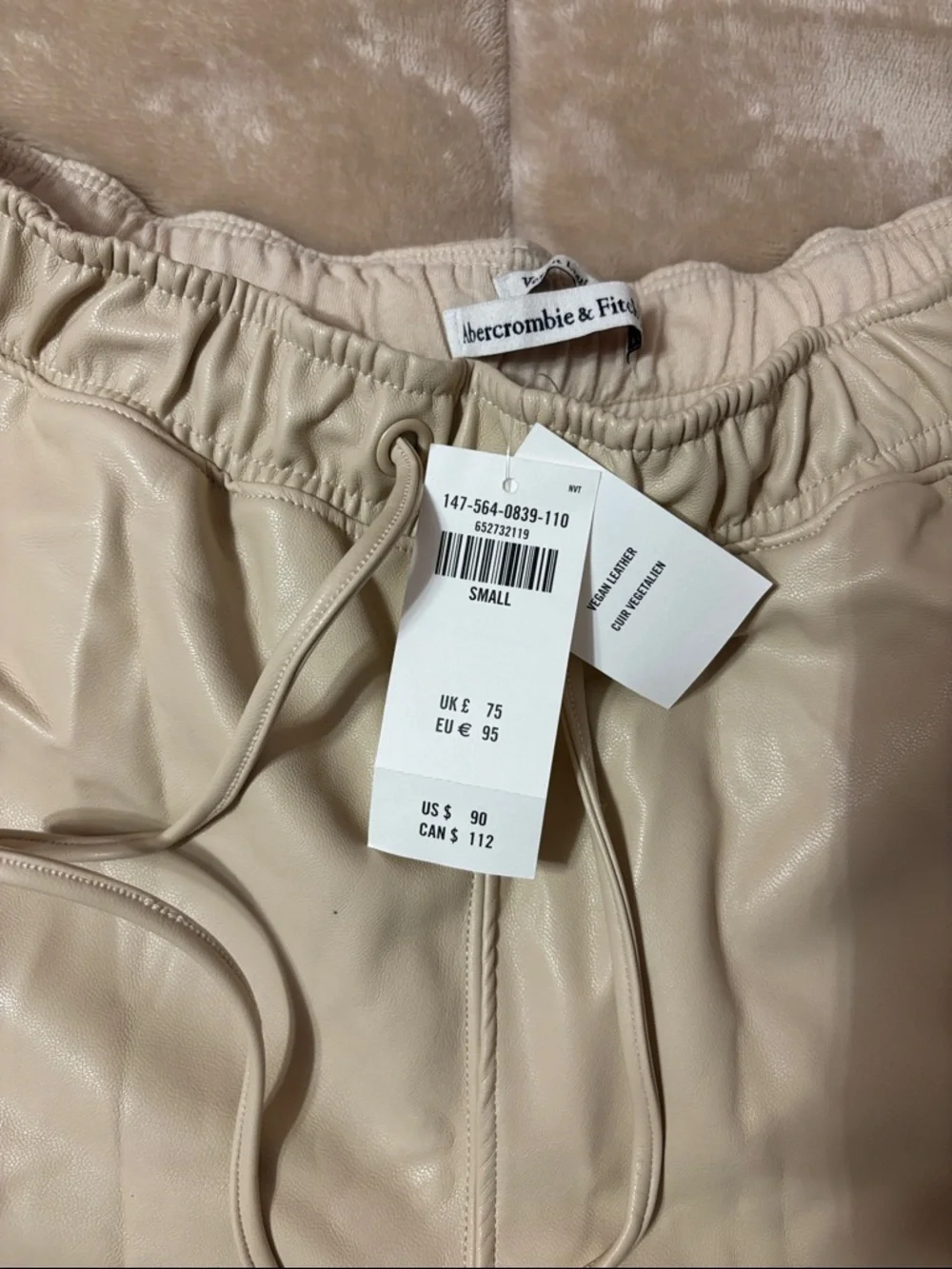 Abercrombie & Fitch Cream Drawstring Jogger Pants - Picture 3 of 5